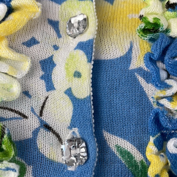Parfait Blue & Yellow Floral Print Cardigan - Picture 4 of 9